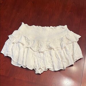 White Ruffle Skort